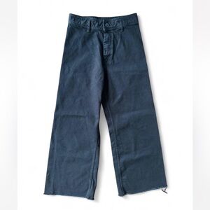 Zara Women’s 8 Wide Leg High Rise Jeans Raw Hem Straight Leg Oversized Grunge